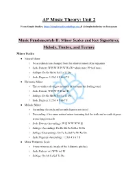 AP Music Theory: Unit 2