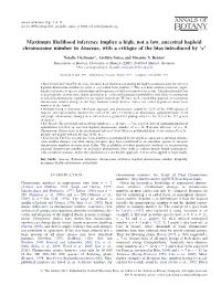 Maximum Likelihood Inference Implies a High, Not a Low, Ancestral Haploid Chromosome Number in Araceae, with a Critique of the Bias Introduced by ‘X’