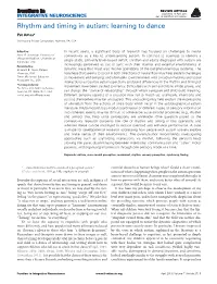 Rhythm and Timing in Autism: Learning to Dance
