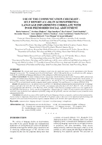 Use of the Communication Checklist