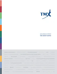 2012 Annual Report Tmx Group Limited