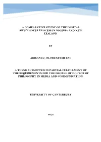 A Comparative Study of the Digital Switchover Process in Nigeria and New Zealand