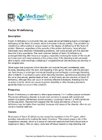 Factor XI Deficiency