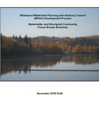 Stakeholder and Aboriginal Community Focus Group Summary