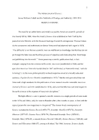 “The Advancement of Science: James Mckeen Cattell and the Networks Of
