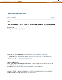 The Models for Castle Dracula in Stoker's Sources on Transylvania