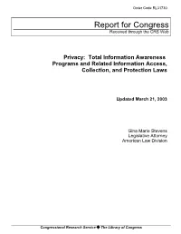 "Total Information Awareness" Program