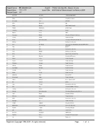 Attendee List Event# : 770652 (04-Nov-09) - Status: On-Site Report Date: 19-Nov-2009 Event Title : ACM Internet Measurement Conference 2009 Record Count: 147