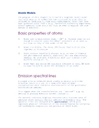 Basic Properties of Atoms Emission Spectral Lines