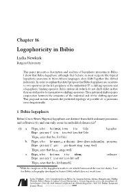 Chapter 16 Logophoricity in Ibibio Lydia Newkirk Rutgers University