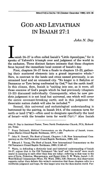 God and Leviathan in Isaiah 27:1