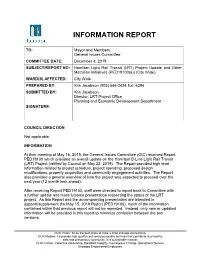 Hamilton Light Rail Transit Project Update