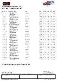 Nascar Elite 2 Classification