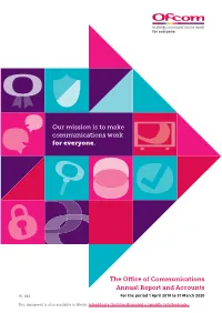 Ofcom Annual Report and Accounts 2019/20