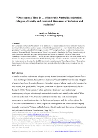 Once Upon a Time in … Ethnocratic Australia: Migration, Refugees, Diversity and Contested Discourses of Inclusion and Exclusion"