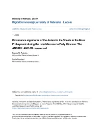 Provenance Signatures of the Antarctic Ice Sheets in the Ross Embayment During the Late Miocene to Early Pliocene: the ANDRILL AND-1B Core Record