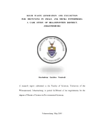 Solid Waste Generation and Collection for Recycling in Small and Micro Enterprises: a Case Study of Braamfontein District, Johannesburg