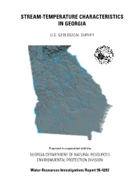 Stream-Temperature Charcteristics in Georgia