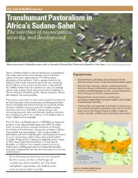 Transhumant Pastoralism in Africa's Sudano-Sahel