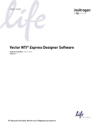 Vector NTI® Express Designer Software User Guide