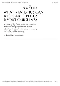 What Statistics Can and Can't Tell Us About Ourselves | the New Yorker