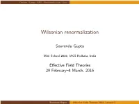 Wilsonian Renormalization