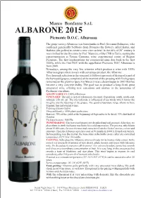 ALBARONE 2015 Piemonte D.O.C