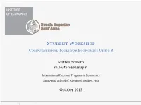 Computational Tools for Economics Using R