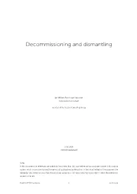 Decommissioning and Dismantling