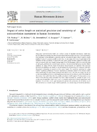 Impact of Series Length on Statistical Precision and Sensitivity of MARK Autocorrelation Assessment in Human Locomotion ⁎ T.B