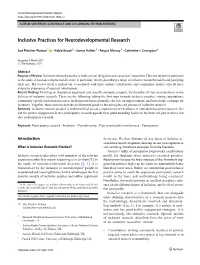 Inclusive Practices for Neurodevelopmental Research
