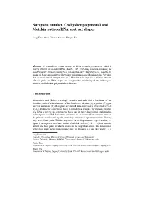 Narayana Number, Chebyshev Polynomial and Motzkin Path on RNA Abstract Shapes