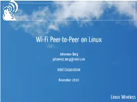 Wi-Fi Peer-To-Peer on Linux