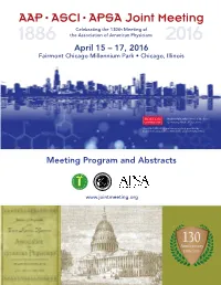 2016 Joint Meeting Program