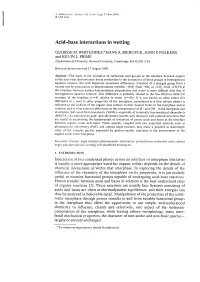 Acid-Base Interactions in Wetting
