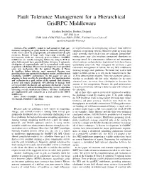 Fault Tolerance Management for a Hierarchical Gridrpc Middleware