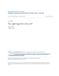 The Right Target for a Boycott? Daniel A