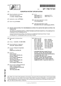 Use of an Electrolyte for Driving Electrolytic Capacitor and Electrolytic Capacitor