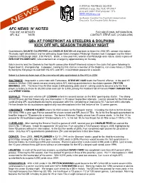 Afc News 'N' Notes
