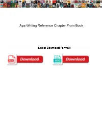 Apa Writing Reference Chapter from Book