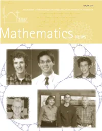 Autumn 2008 Newsletter of the Department of Mathematics at the University of Washington