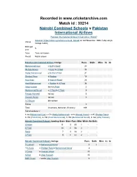 Combined Schools Vs