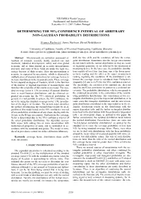 Determining the 95% Confidence Interval of Arbitrary Non-Gaussian Probability Distributions