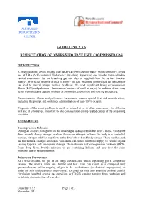 Guideline 9.3.5 Resuscitation of Divers Who Have Used Compressed