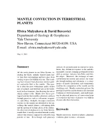 Mantle Convection in Terrestrial Planets