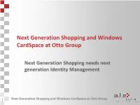 Next Generation Shopping and Windows Cardspace at Otto Group