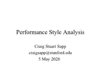 Performance Style Analysis