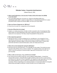 Phthalate Testing ‐ Frequently Asked Questions Updated February, 2009