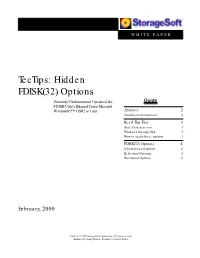 Tectips: Hidden FDISK(32) Options