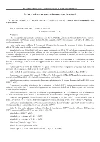 COMUNE DI MERCATO SAN SEVERINO - (Provincia Di Salerno) - Decreto Offerta Di Indennità a Tito- Lo Provvisorio